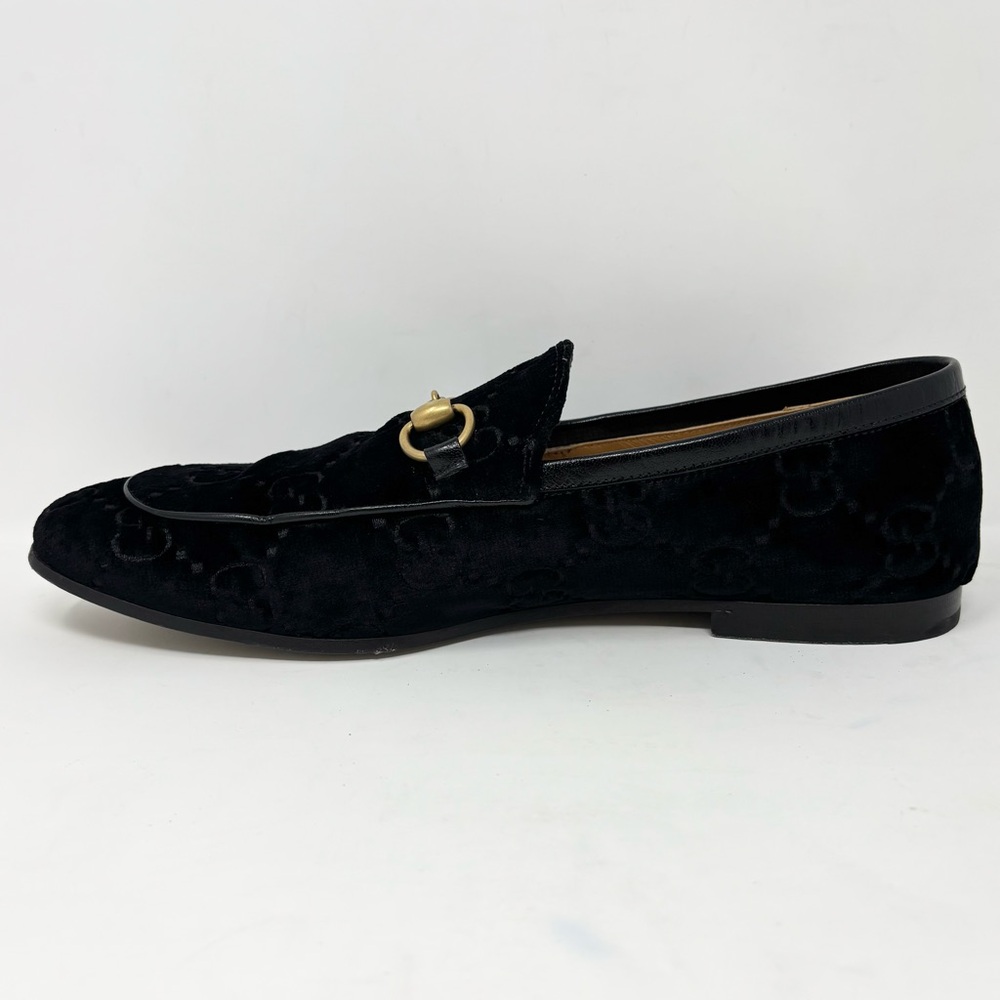 Gucci Jordaan GG Velvet Horsebit Loafers Black Nero/Nero Men’s Size 9.5 - Picture 8 of 16